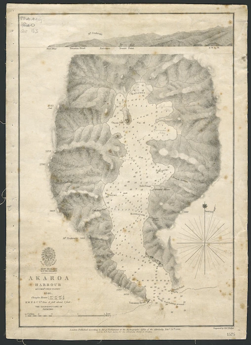 Akaroa Harbour [cartographic material] / by Commr. Owen Stanley, 1840.