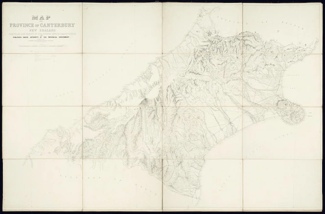 Map of the Province of Canterbury, New Zealand [cartographic material] / compiled and drawn in the Survey Office, Christchurch.