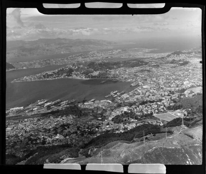 Wellington City, showing harbour, shipping and railway yards
