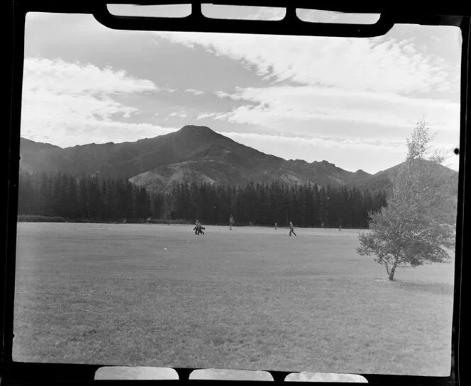 Golfers on the links, Hanmer Springs, Canterbury