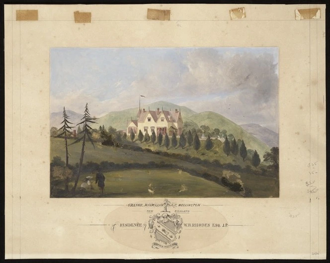 Tilbury, Henry, fl 1860s-1870s :The Grange, Highland Park, Wellington, New Zealand. The residence of W B Rhodes Esq J P. 1869
