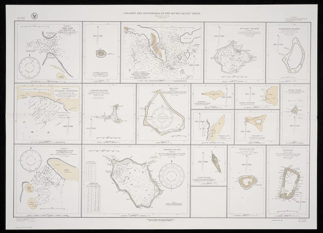 Islands and anchorages in the South Pacific Ocean [cartographic material].