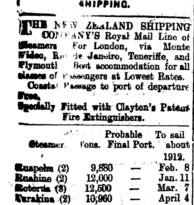 Page 1 Advertisements Column 1 (Mataura Ensign 22-2-1912)