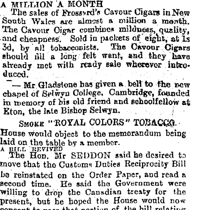 A MILLION A MONTH. (Otago Daily Times 31-10-1895)