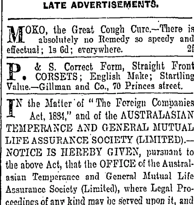 Page 6 Advertisements Column 3 (Otago Daily Times 2-2-1903)