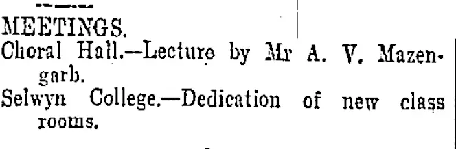 MEETINGS. (Otago Daily Times 3-7-1907)