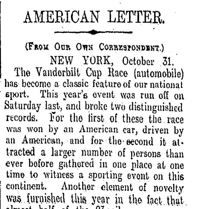 AMERICAN LETTER. (Otago Daily Times 28-12-1908)