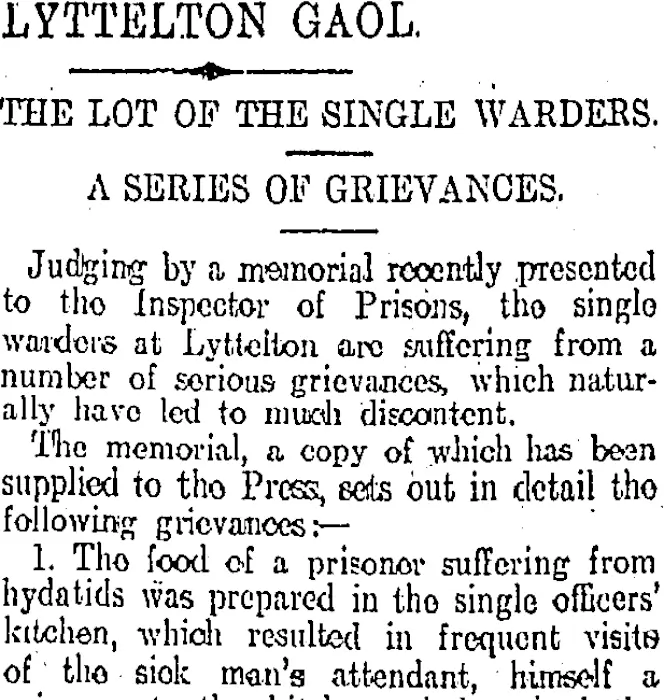 Lyttelton Gaol Otago Daily Times 12 Items National Library Of New Zealand National 2244