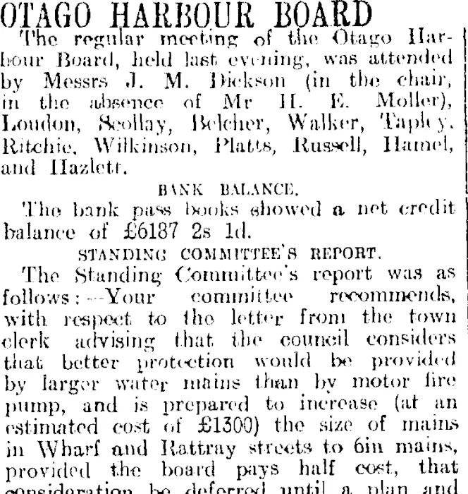 OTAGO HARBOUR BOARD. (Otago Daily Times 28-11-1914)
