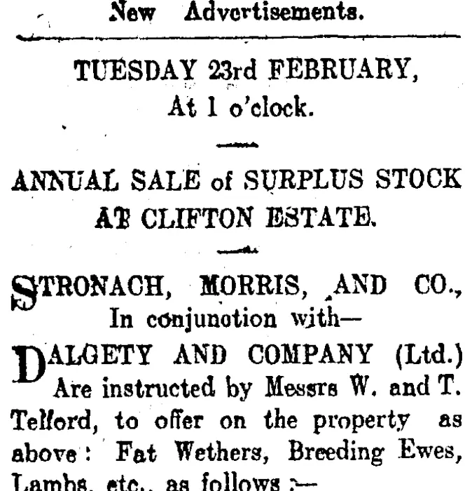 Page 4 Advertisements Column 1 (Clutha Leader 19-2-1904)
