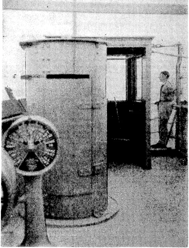 The "pillbox" from which the ship is conned in the event of an air raid. (Evening Post, 05 October 1940)