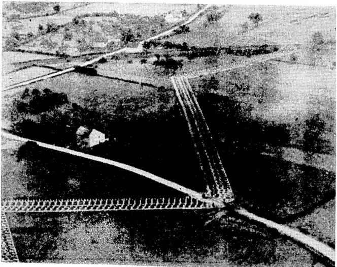 Looking down on some of the "dragon's teeth" of the Siegfried Line, as seen by the RA.F,during reconnaissance raid. . • (Evening Post, 07 November 1944)