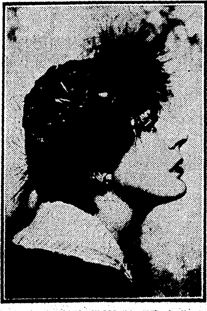 CINEMA. HAT.—Made of black eire satin, with a softly-gauged crown' arid a diadem brim outlined with a soft feather mount. It is 'extremely light and flattering. (Evening Post, 27 April 1935)