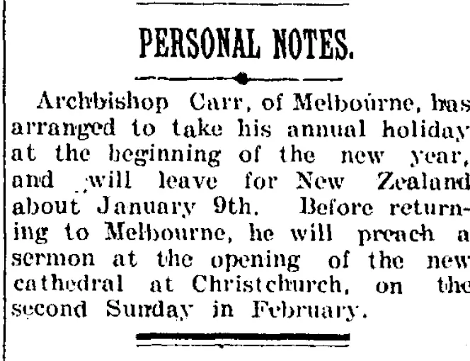 PERSONAL NOTES. (Taranaki Daily News 5-1-1905)