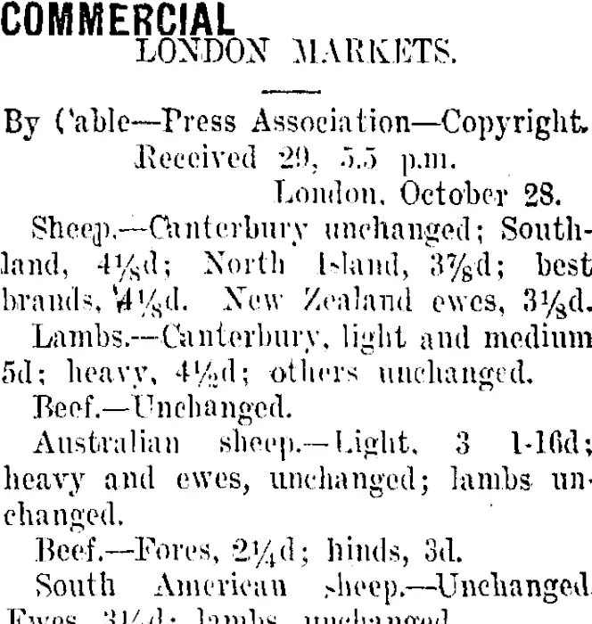 COMMERCIAL (Taranaki Daily News 30-10-1911)