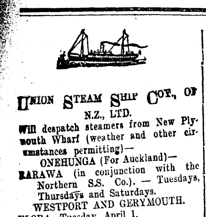 Page 2 Advertisements Column 1 (Taranaki Daily News 1-4-1913)