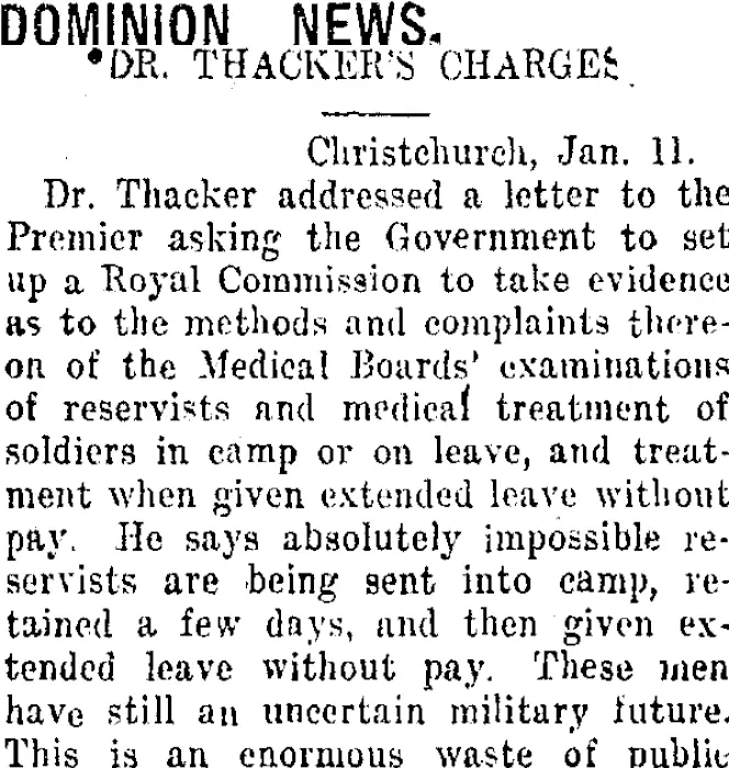 DOMINION NEWS. (Taranaki Daily News 12-1-1918)