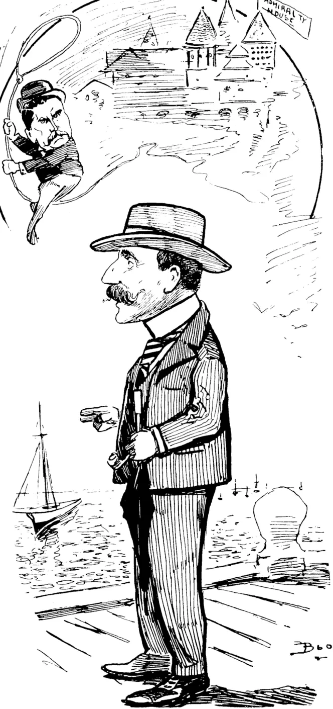 Mr W. J. Napier: Everything com<ts to him who waits. Room for my lassoo, and I shall rope in an occupant for Admiralty House right speedily. (Observer, 18 October 1902)