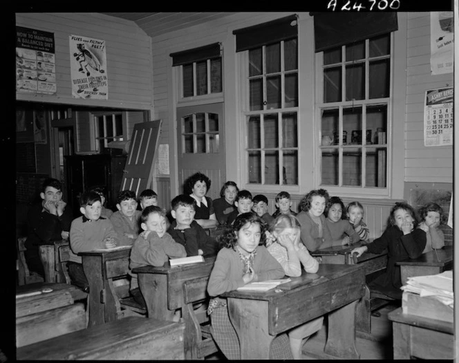 Pupils at Owenga School, Chatham Islands