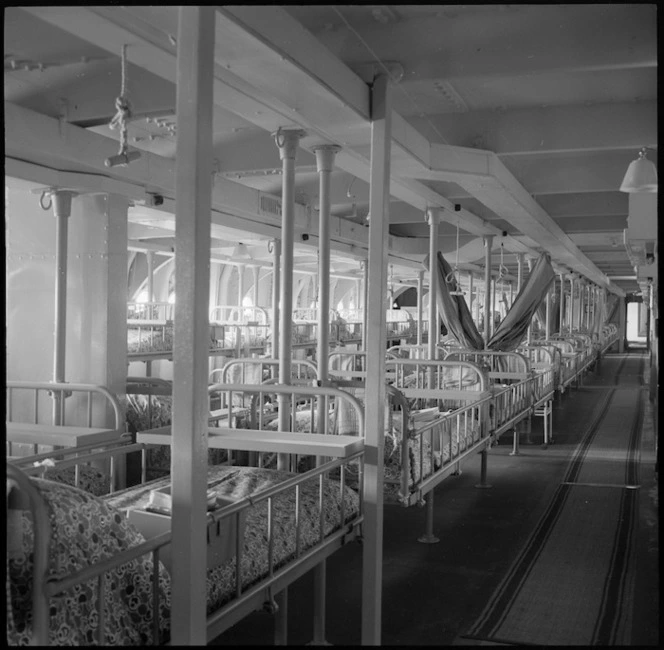 Ward scene on hospital ship Maunganui, Port Tewfik