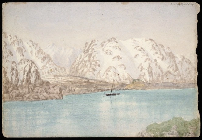 Artist unknown :Lake Wakatipu N Z 1884[?] [ca 1884]