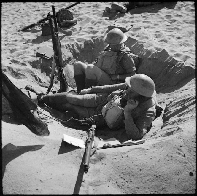 A battalion signal post during 2 NZEF exercises, Maadi