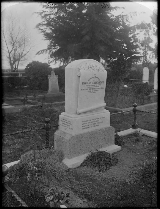 Memorial stone on grave of Thomas Falkinder