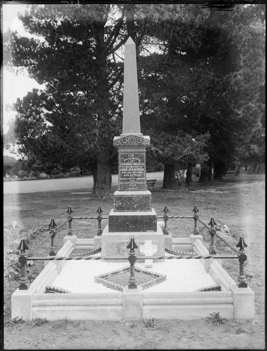 Memorial stone on grave of Isabel Maria Munns, died 19 February 1907, Linwood Cemetery, Christchurch