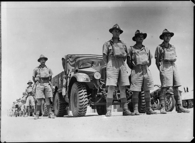 Artillery convoy ready to leave Maadi on manoeuvres