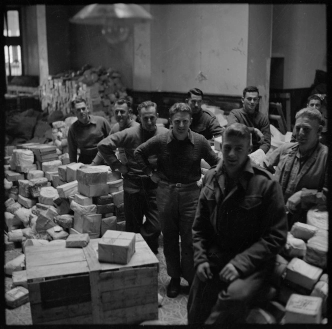 Sorting Christmas mail at Base Post Office, Cairo