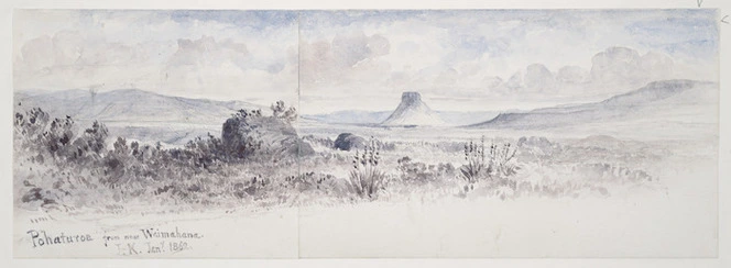 Kinder, John, 1819-1903 :Pohaturoa from near Waimahana. January 1862.