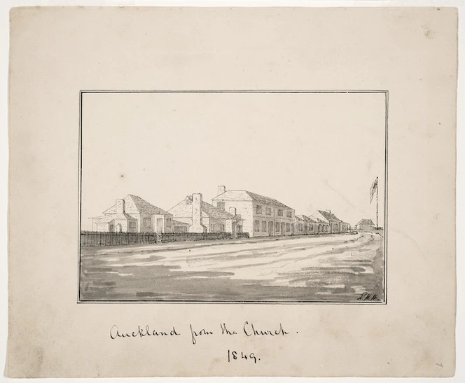 Wynyard, Robert Henry, 1802-1864 :Auckland from the church. 1849