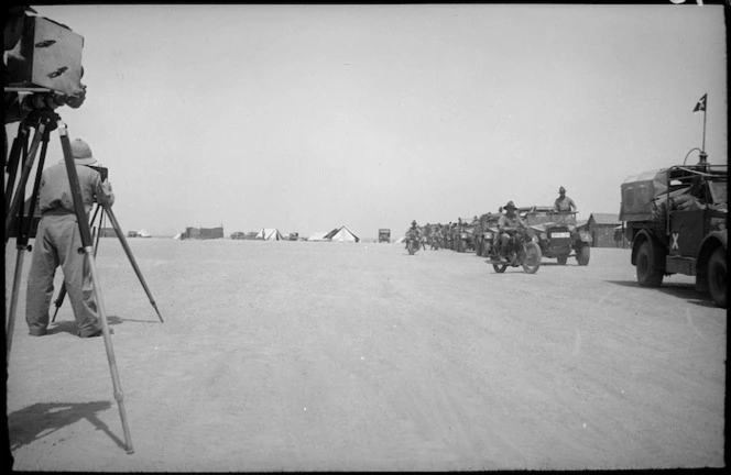 Filming a unit leaving Maadi on manoeuvres