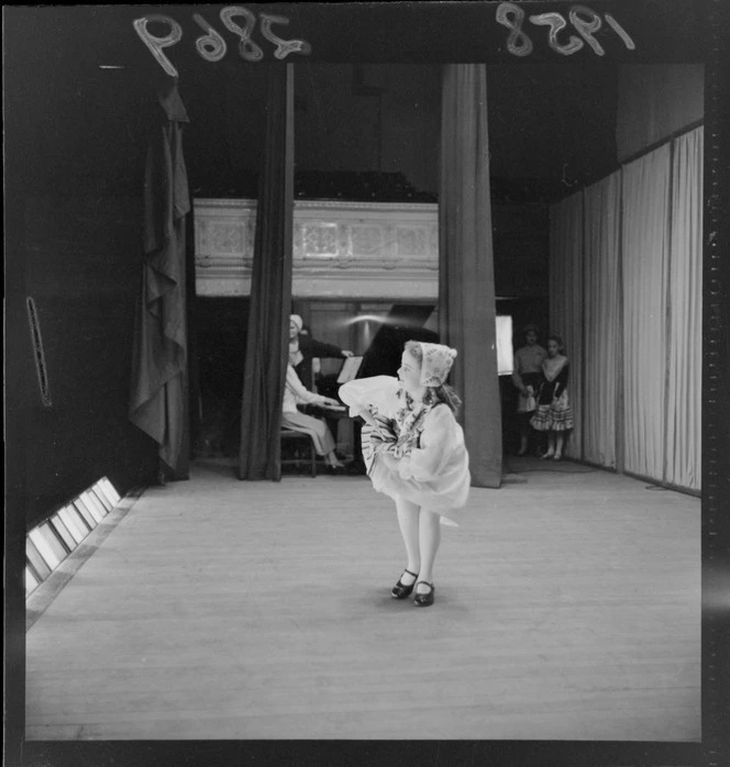 A girl dancing in the Wellington Competitions, Wellington Town Hall