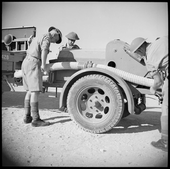 NZEF Base Fire Brigade at practice, Maadi, Egypt