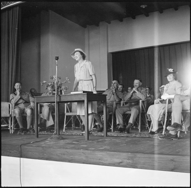 Mrs APF Chapman speaking at the opening of the Lowry Hut, Egypt