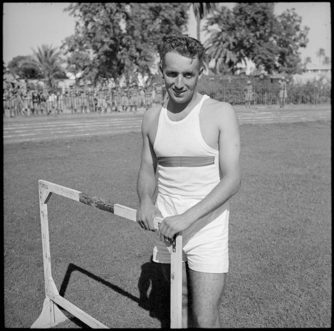 Sgt Joyce, winner of 440 yards hurdles at 2 NZEF sports meeting, Cairo