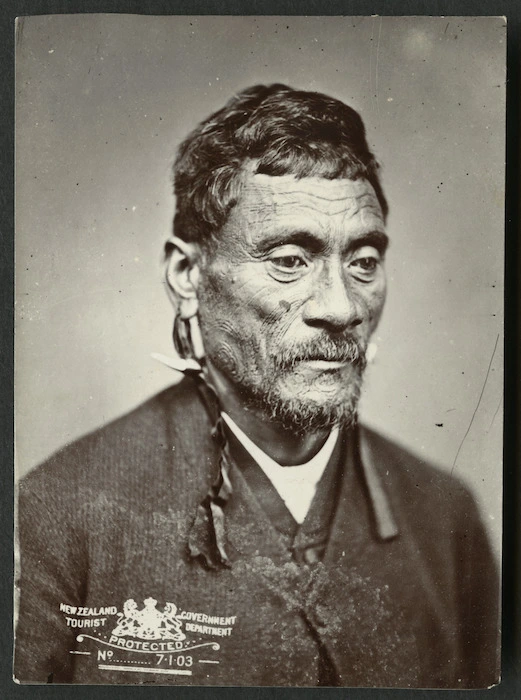 NZ Government Tourist Department (Wellington) :Portrait of unidentified Maori man