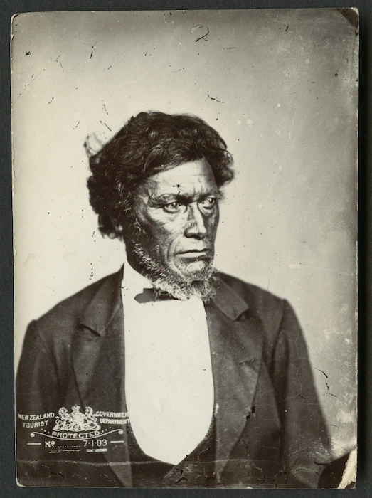 NZ Government Tourist Department (Wellington) :Portrait of unidentified Maori man