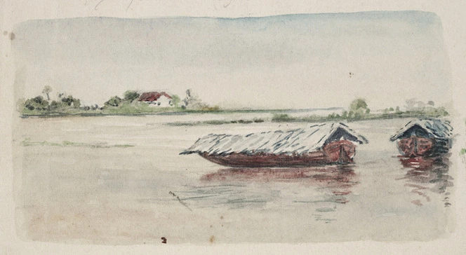 McFarlane, Francis Ledingham 1888-1948 :Houseboats. Bombay-Deolali Rly [1917 or 1918]