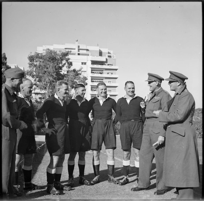 Members of 2 NZEF rugby football team at Gezira, Egypt