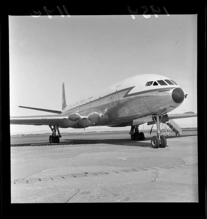 Comet II airplane on runway at Royal New Zealand Air Force Station, Ohakea, Manawatu-Whanganui Region