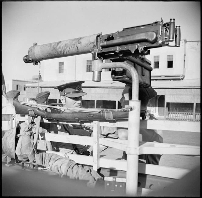 General Auchinleck examining defensive armament on an LRDG vehicle, Cairo