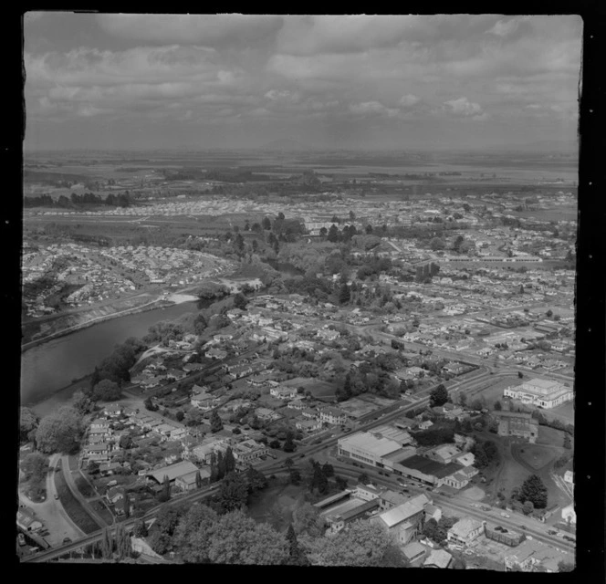 Waikato Breweries Limited, Hamilton, and surrounding area including Waikato River