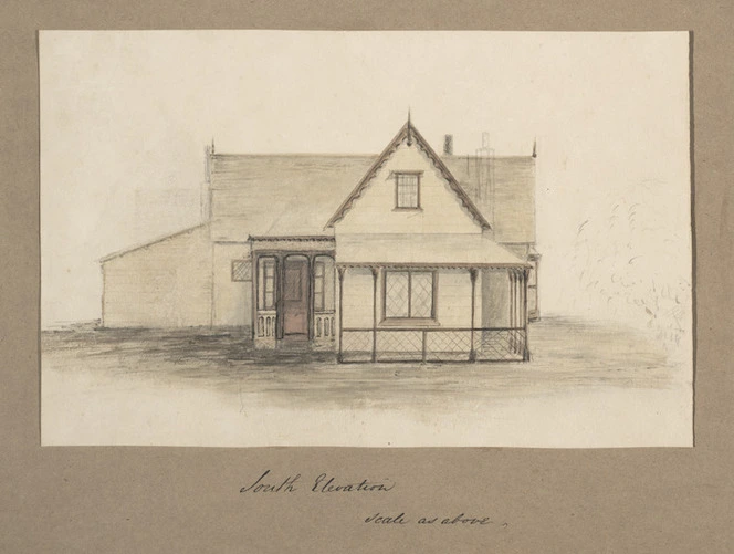 Pearse, John, 1808-1882 :South elevation. [1854 or 1855?]