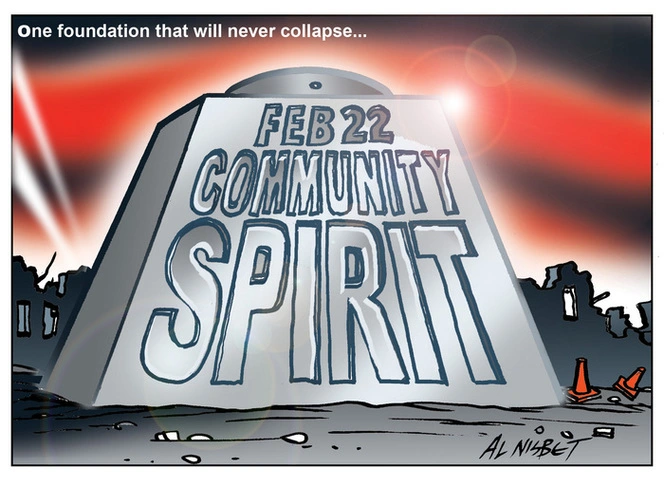 Nisbet, Alistair, 1958- :'Feb 22 Community Spirit'. 21 February 2012