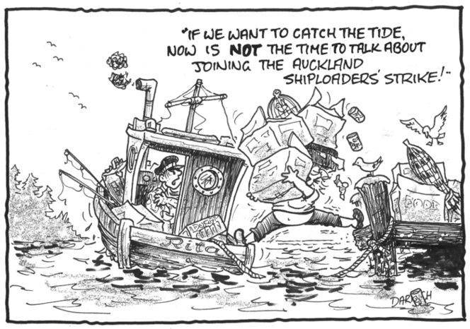 Darroch, Bob, 1940- :"If we want to catch the tide, now is NOT the time to talk about joining the Auckland watersiders' strike!" 8 March 2012