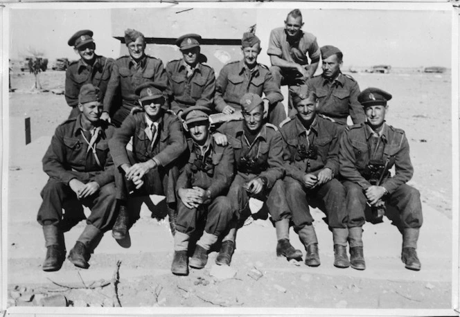 Group of NZ officers in the Western Desert, World War II - Photograph taken by G V Turnbull