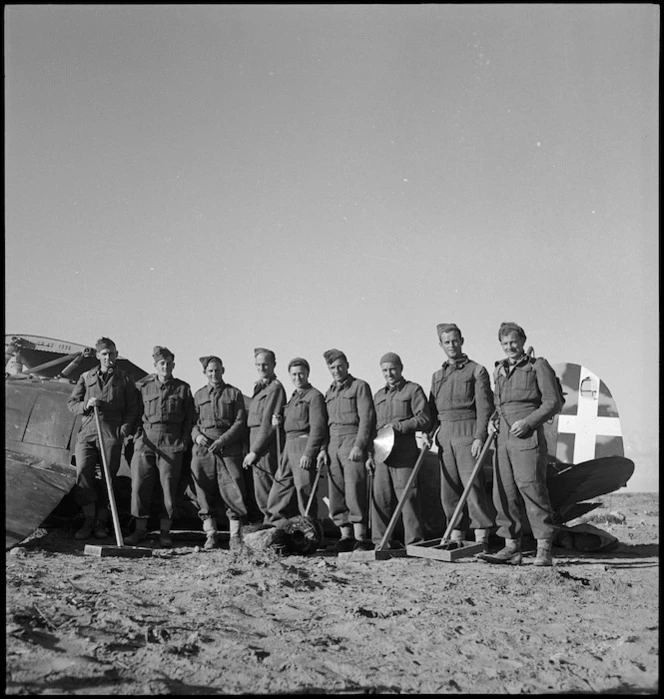 New Zealand engineers clearing airfields in Tripolitania, Libya - Photograph taken by H Paton