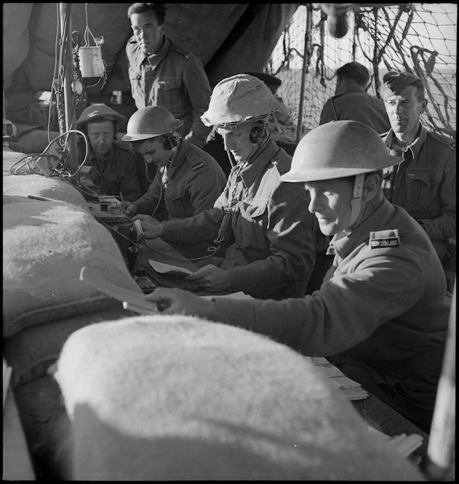Divisional Signals office during action in the Western Desert, World War II - Photograph taken by H Paton